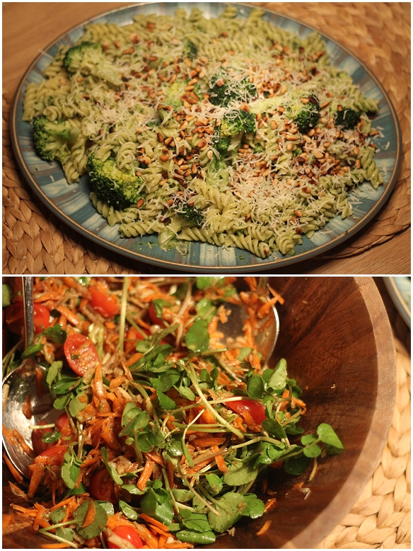 Brocoli Pasta and Chopped Salad