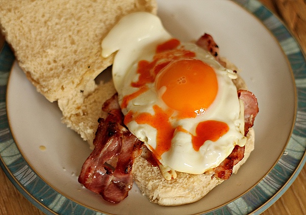 Bacon and Egg Bap