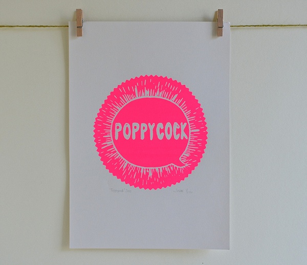 Hector & Haddock Neon Pink Poppycock Print