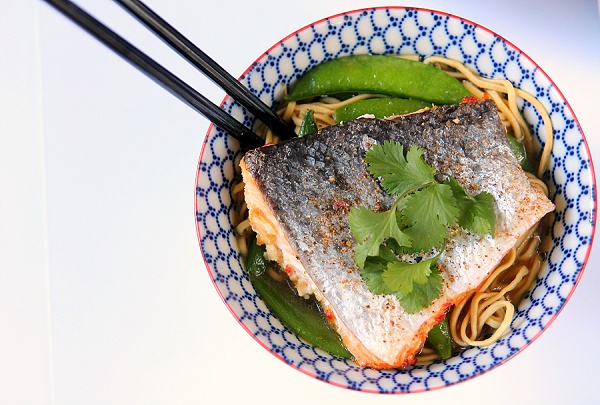 Asian Style Salmon Noodles